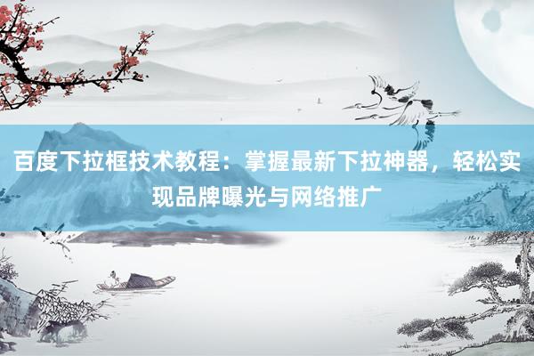 百度下拉框技术教程：掌握最新下拉神器，轻松实现品牌曝光与网络推广